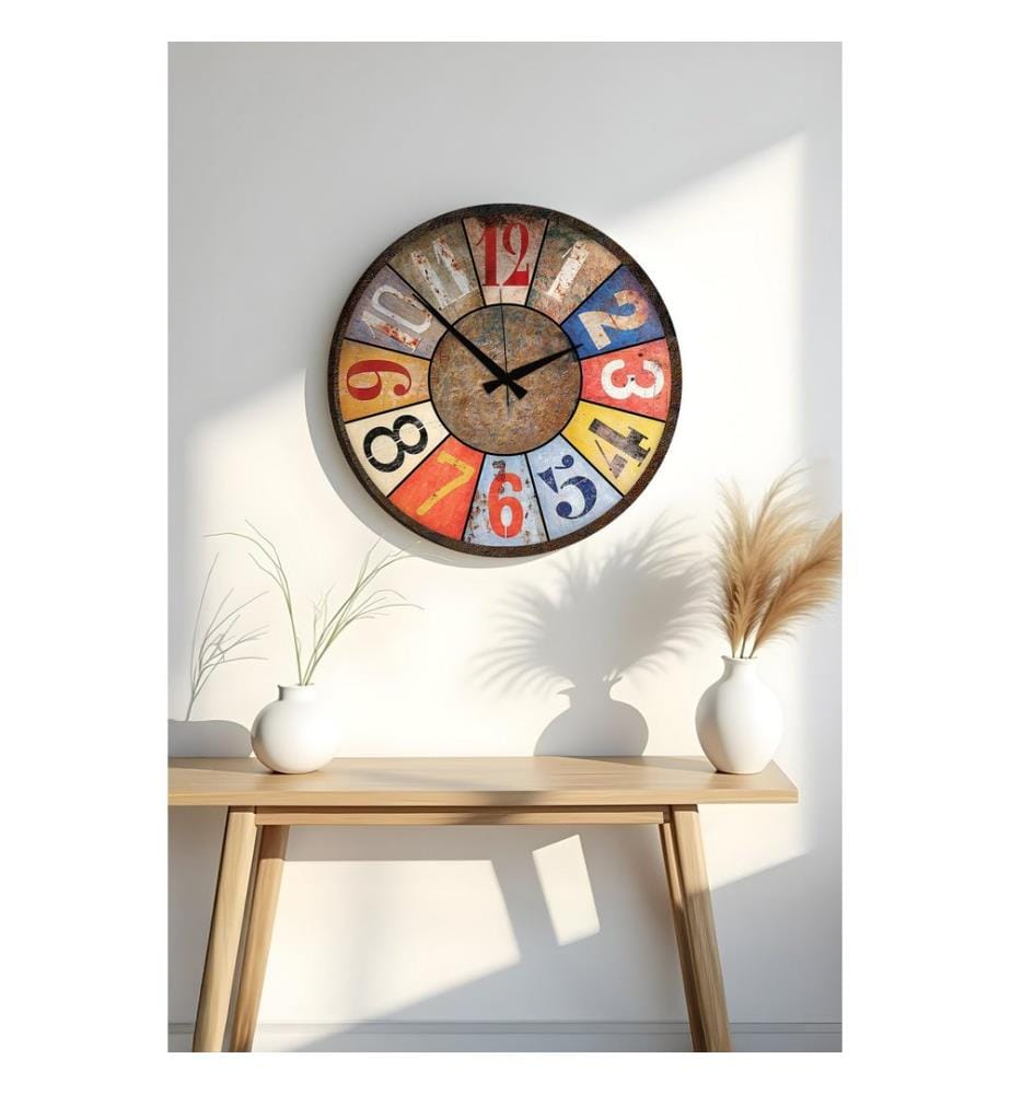 Dekorative MDF-Uhr, mehrfarbig, 100 % MDF