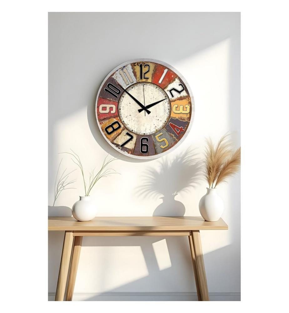 Dekorative MDF-Uhr, mehrfarbig, 100 % MDF