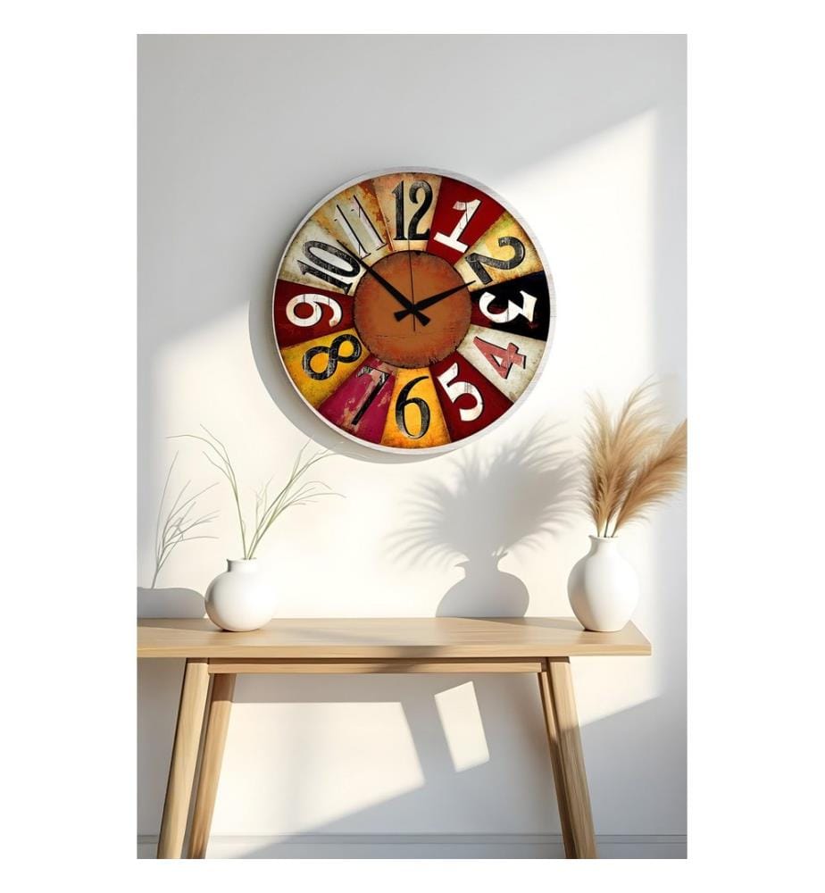 Dekorative MDF-Uhr, mehrfarbig, 100 % MDF