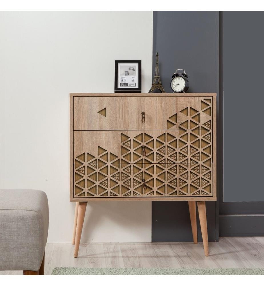 Sonomo, Cassette Di Cassetti, 90X80X40 cm, Piastra Di Particelle Rivestita Con Melamina