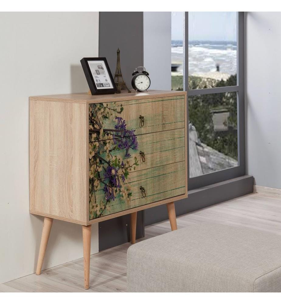 Sonomo, Cassette Di Cassetti, 90X80X40 cm, Piastra Di Particelle Rivestita Con Melamina