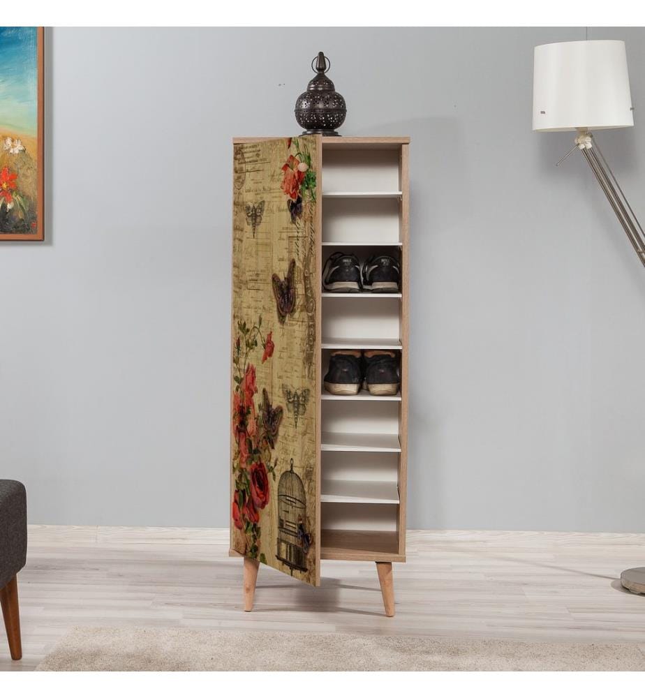 Sonomo, Armadi Per Scarpe, 135X50X38 cm, Piastra Di Particelle Rivestita Con Melamina