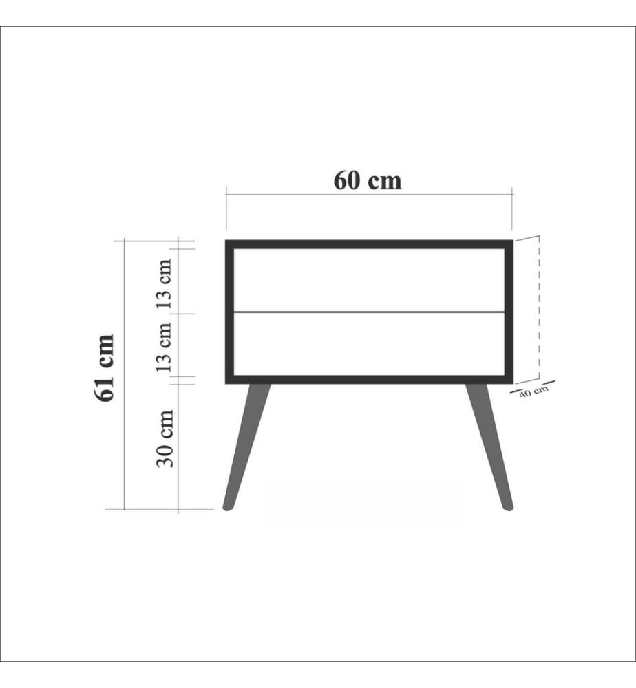 Sonomo, Comodino E Armadi, 61X60X40 cm, Piastra Di Particelle Rivestita Di Melamina
