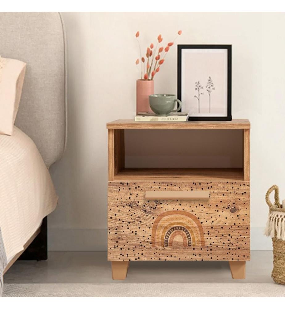 Nightstand, Atlantic Pine, Melamine Coated Particle Board