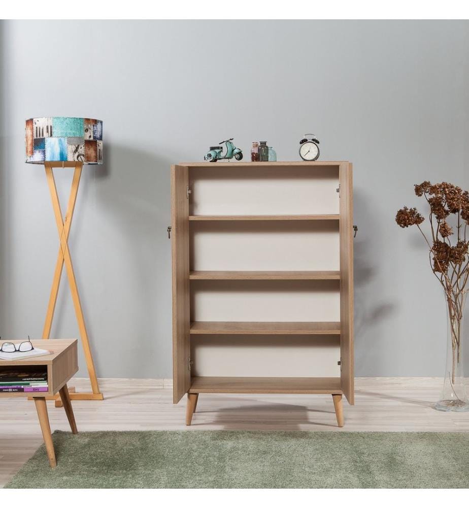 Sonomo, Armadi Per Scarpe, 127X80X36 cm, Piastra Di Particelle Con Rivestimento A Melamina