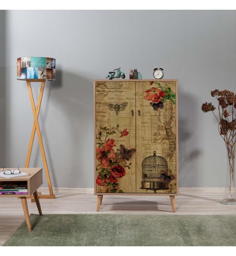 Sonomo, Armadi Per Scarpe, 127X80X36 cm, Piastra Di Particelle Con Rivestimento A Melamina