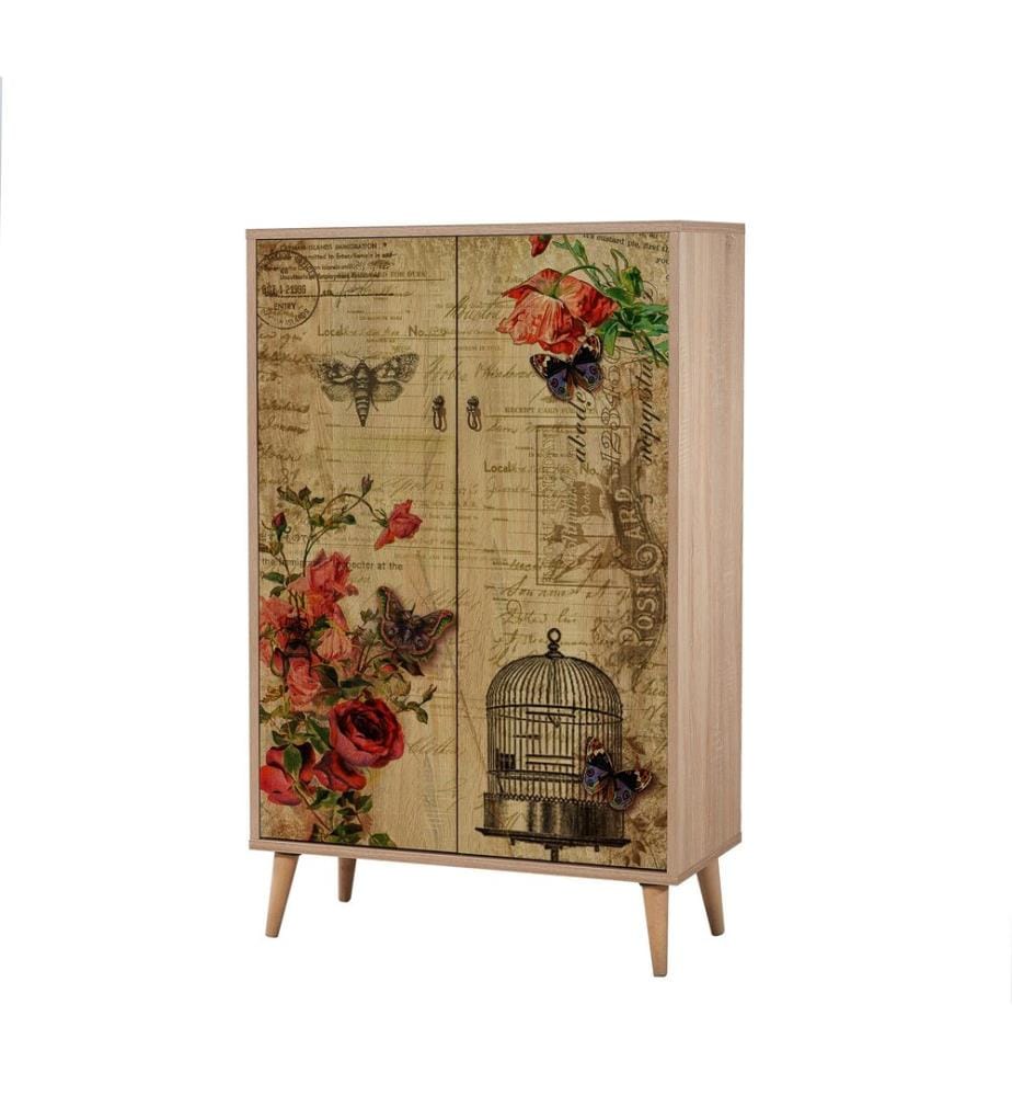 Sonomo, Armadi Per Scarpe, 127X80X36 cm, Piastra Di Particelle Con Rivestimento A Melamina