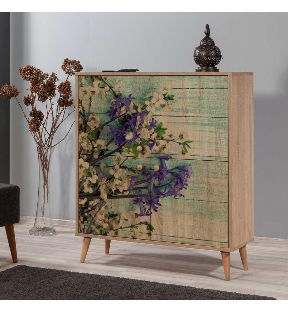 Sonomo, Armadi Per Scarpe, 111X95X36 cm, Piastra Di Particelle Con Rivestimento Melamina