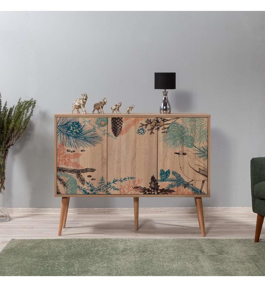 Sonomo, Cassettiere, 90X120X36 cm, Piastra Di Particelle Con Rivestimento Melamina