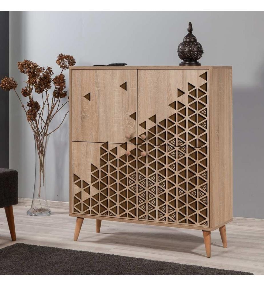 Sonomo, Armadietti Per Scarpe, 111X95X36 cm, Pannello Di Particelle Rivestito In Melamina