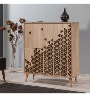 Sonomo, Armadietti Per Scarpe, 111X95X36 cm, Pannello Di Particelle Rivestito In Melamina