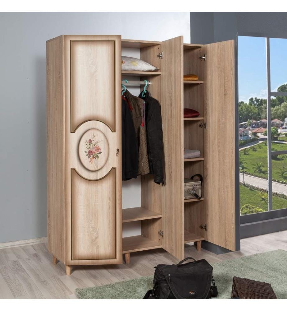 Sonomo, Armadi Per Vestiti, 192X135X52 cm, Piastra Di Particelle Rivestita Con Melamina