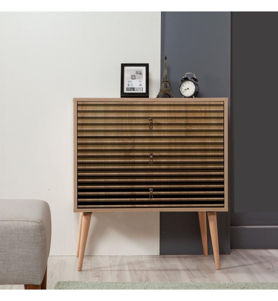 Sonomo, Cassette Di Cassetti, 90X80X40 cm, Piastra Di Particelle Rivestita Con Melamina