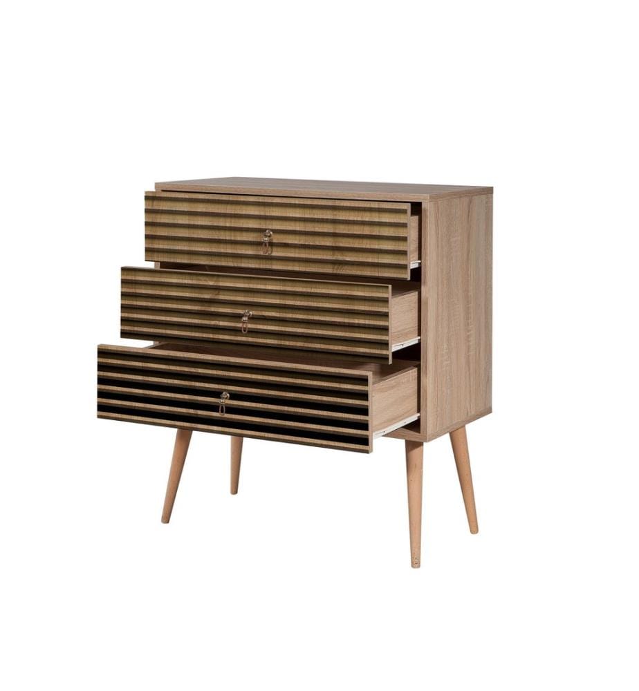 Sonomo, Cassette Di Cassetti, 90X80X40 cm, Piastra Di Particelle Rivestita Con Melamina