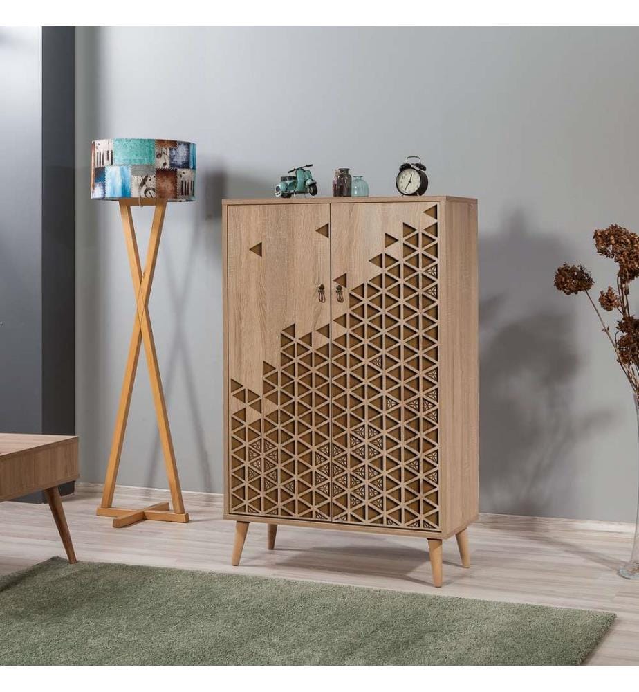 Sonomo, Armadi Per Scarpe, 127X80X36 cm, Piastra Di Particelle Con Rivestimento A Melamina
