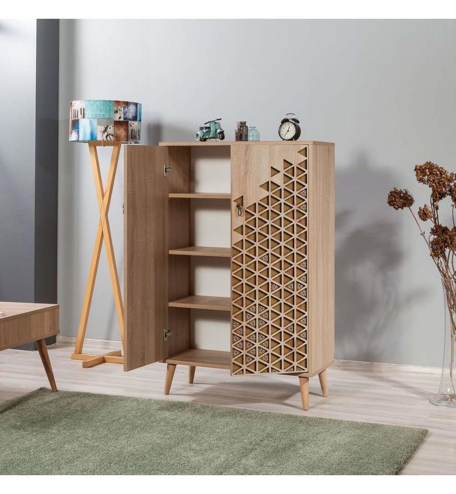 Sonomo, Armadi Per Scarpe, 127X80X36 cm, Piastra Di Particelle Con Rivestimento A Melamina
