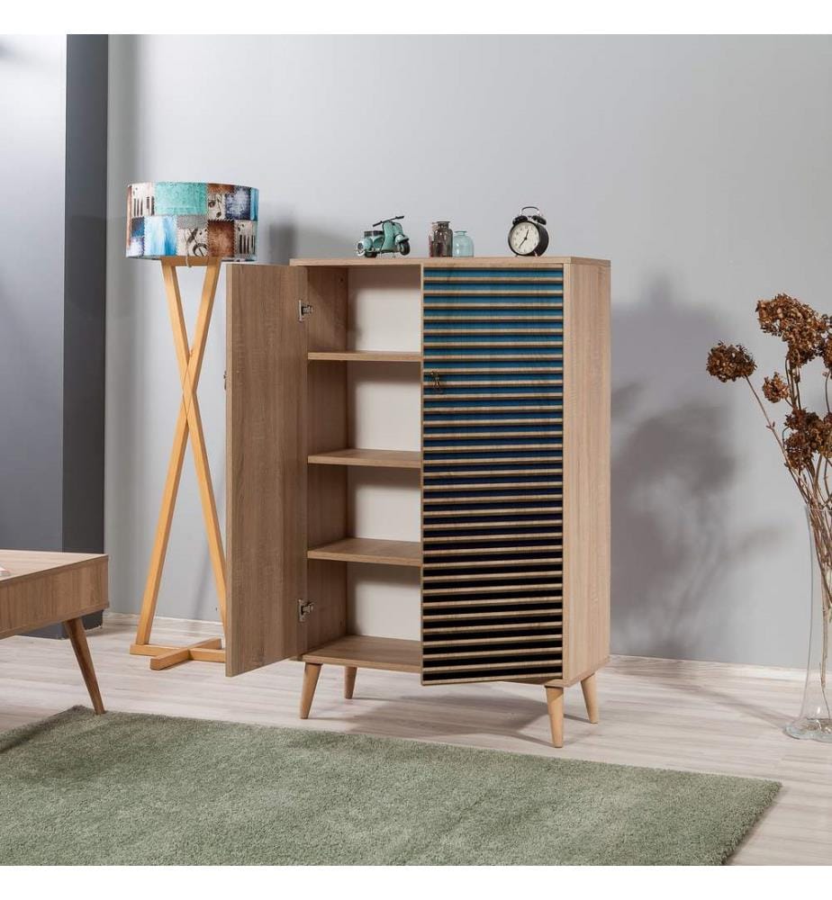 Sonomo, Armadi Per Scarpe, 127X80X36 cm, Piastra Di Particelle Con Rivestimento A Melamina