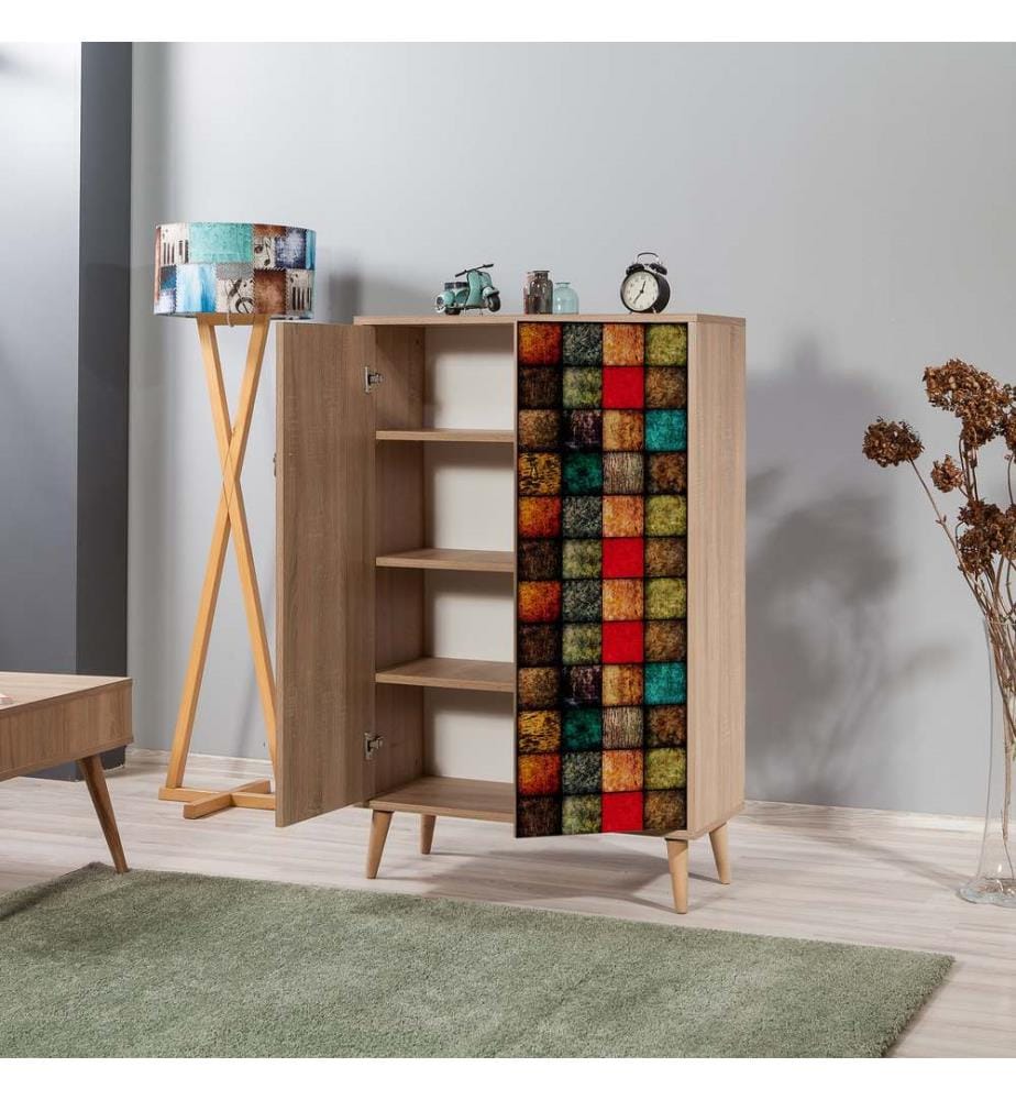 Sonomo, Armadi Per Scarpe, 127X80X36 cm, Piastra Di Particelle Con Rivestimento A Melamina