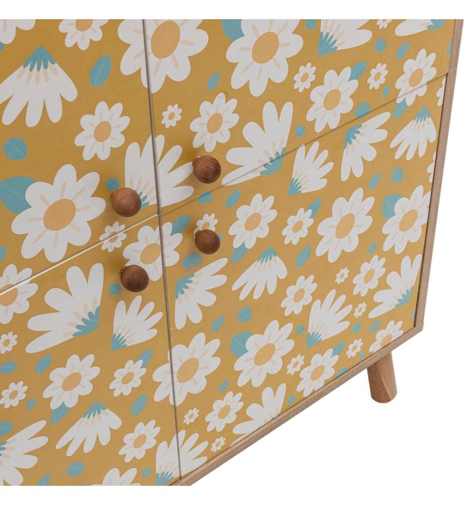 Multi Purpose Cabinet, SonomoYellowWhite, Melamine Coated Particle Board