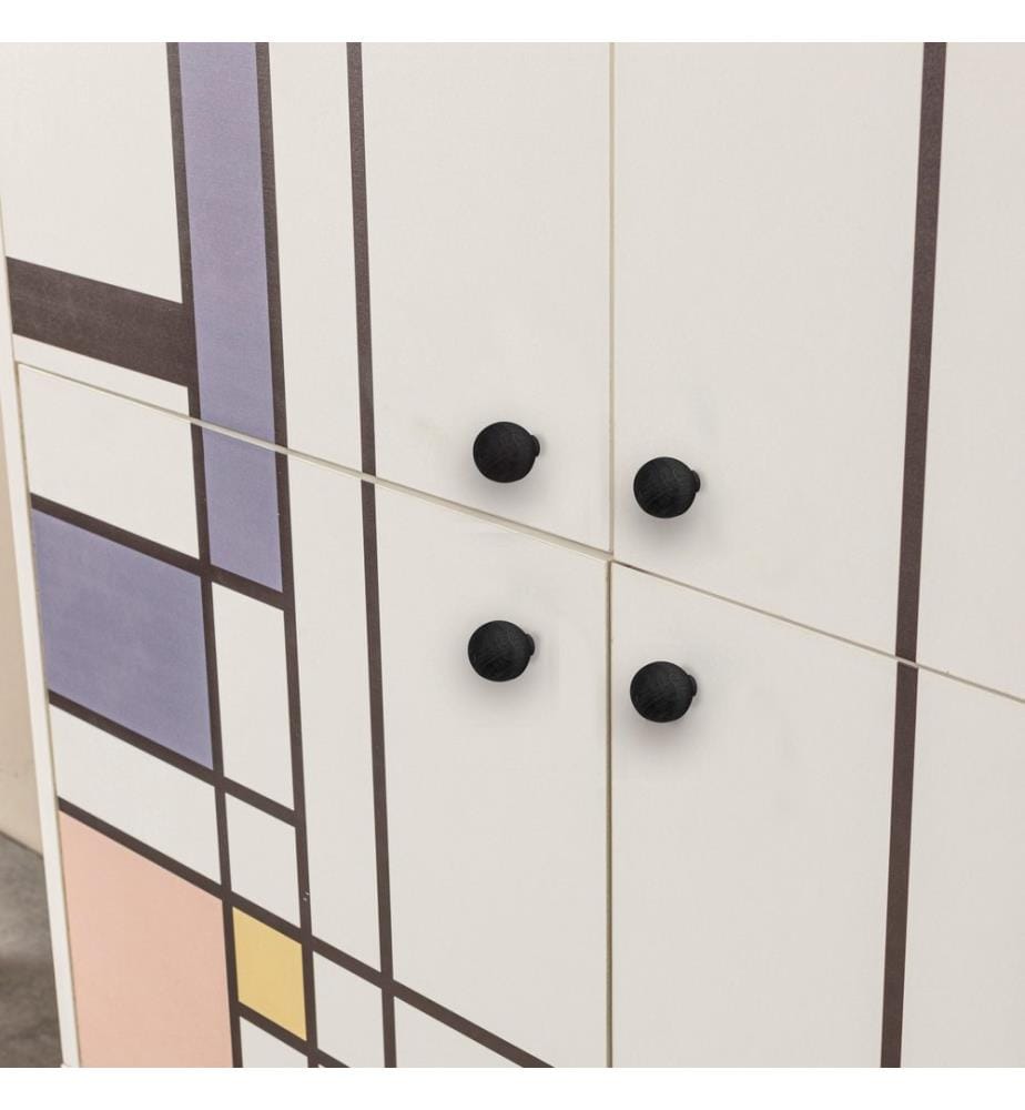 Multiuso Cabinet, Bianco Marrone Viola Piastra Di Particelle Giallo, Di Melamina
