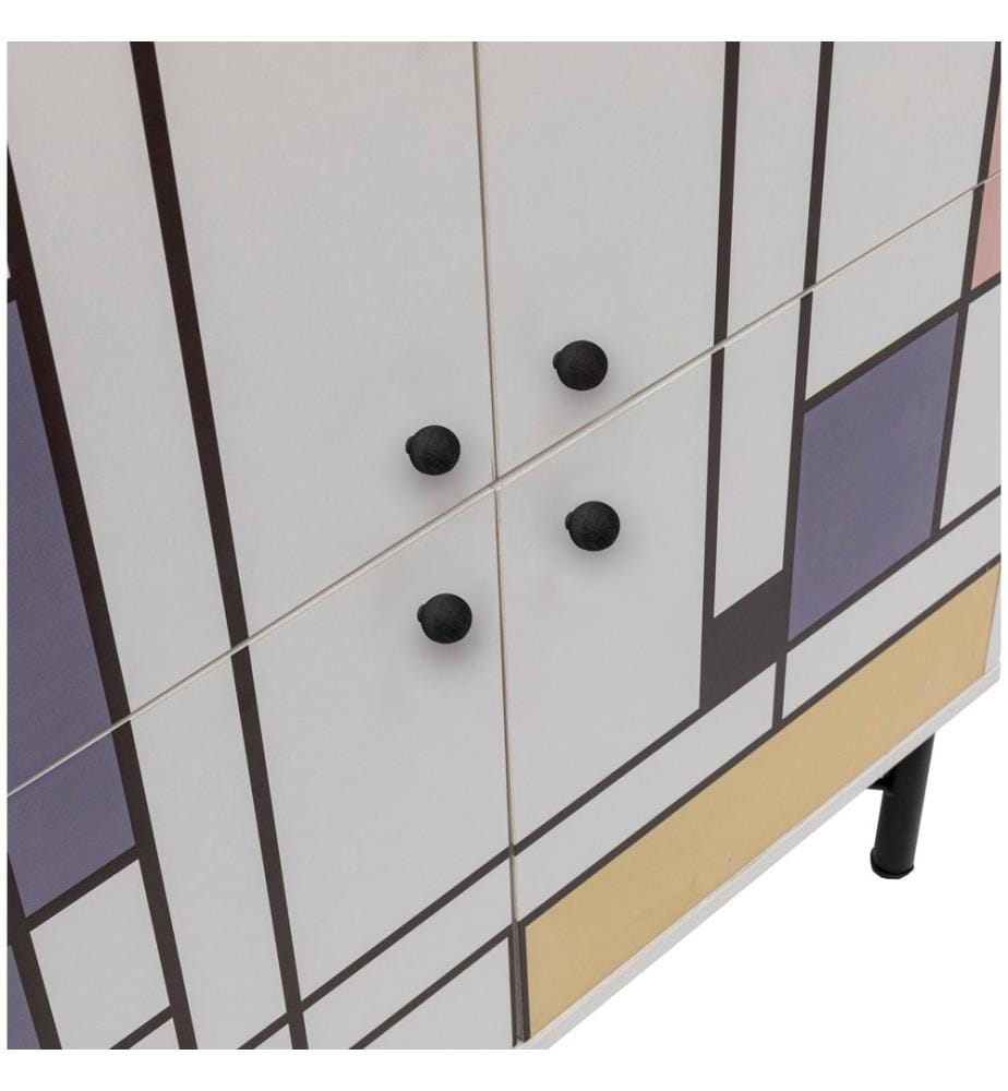 Multiuso Cabinet, Bianco Marrone Viola Piastra Di Particelle Giallo, Di Melamina