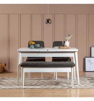 Bianco, Antracite, Tavolini Da Caffè, 75X129X80 cm, Piastra Di Particelle Rivestita Di Melamina