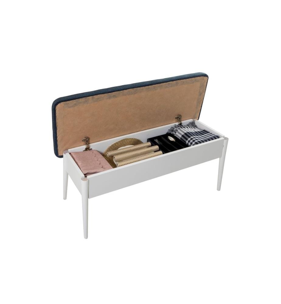 Bianco, Banche, 51X110X40 cm, Piastra Di Particelle Con Rivestimento A Melamina