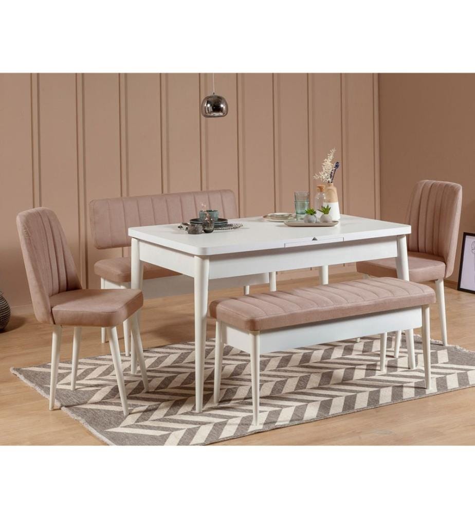Bianco, Panchine, 85X110X46 cm, Piastra Di Particelle Con Rivestimento A Melamina