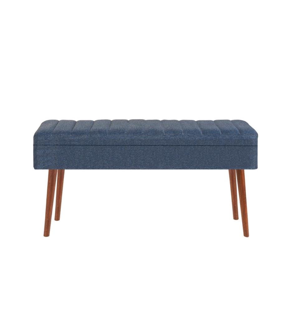 Banc, Noyer, Bleu foncé, Panneau de particules mélaminé