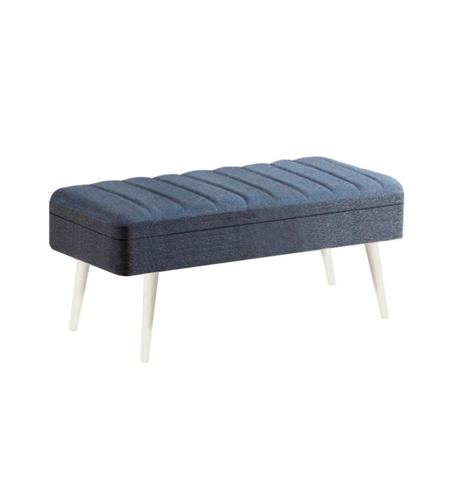 Banc, blanc, bleu foncé, panneau de particules mélaminé