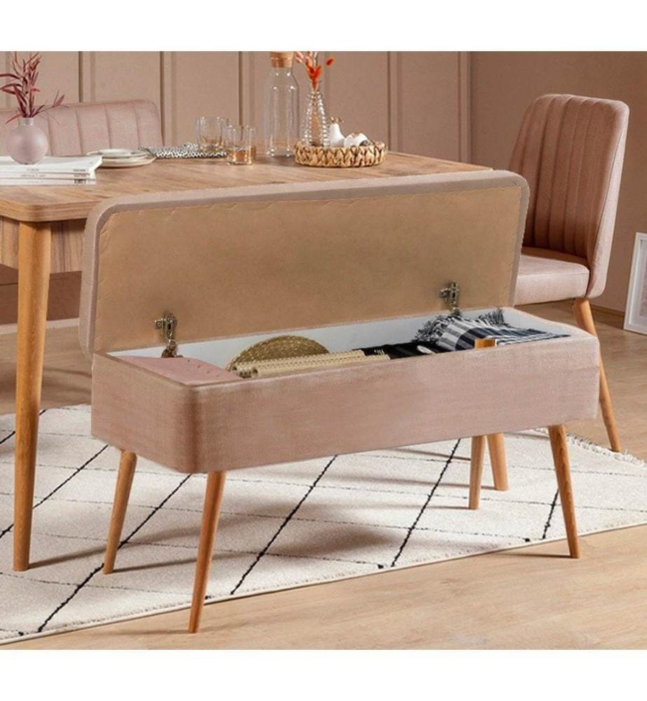 Ensemble table et chaises à rallonges, 4 pièces, pin atlantique, pierre, panneau de particules mélaminé