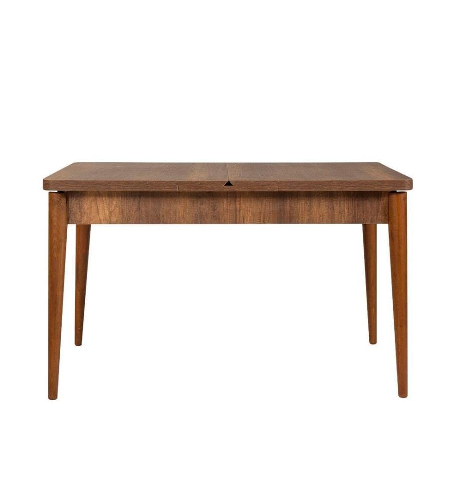 Ensemble table et chaises à rallonges, 4 pièces, noyer, pierre, panneau de particules mélaminé