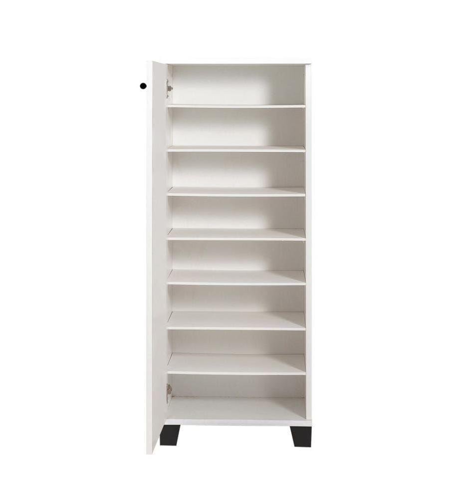 Bianco, Nero, Armadi Per Scarpe, 127X50X38 cm, Piastra Di Particelle Rivestite Con Melamina