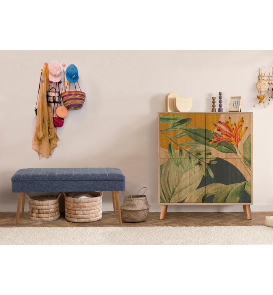 Set di mobili per corridoio, Sonomo, Blu scuro, Pannello di particelle rivestito in melamina