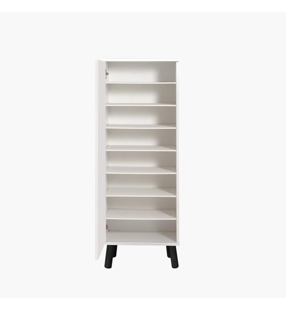 Meuble à chaussures, blanc, noir, panneau de particules mélaminé