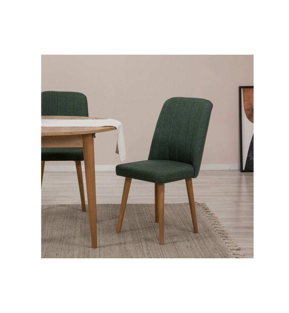 Ensemble table et chaises à rallonges, 5 pièces, pin atlantique, vert, panneau de particules mélaminé