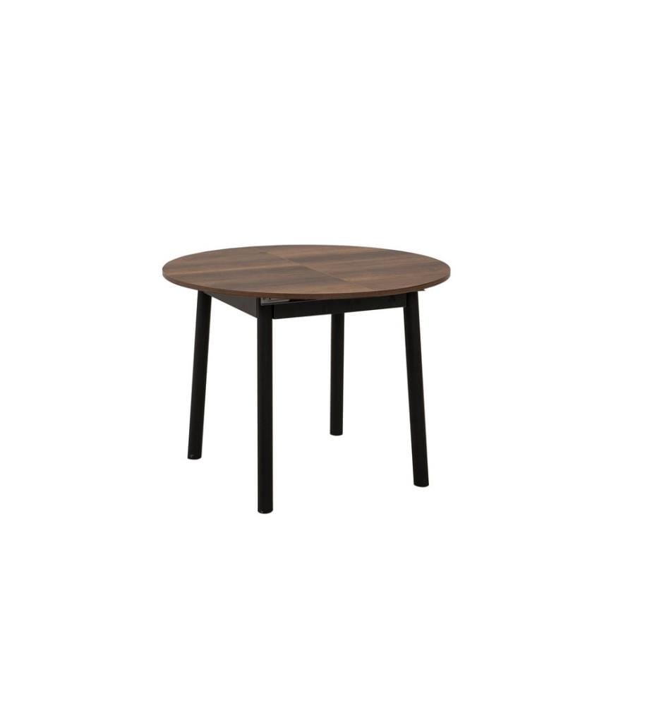 Table à rallonges, Noyer, Noir, Panneau de particules mélaminé
