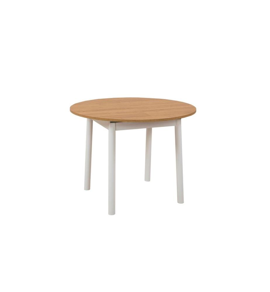 Table à rallonges, chêne, blanc, panneau de particules mélaminé