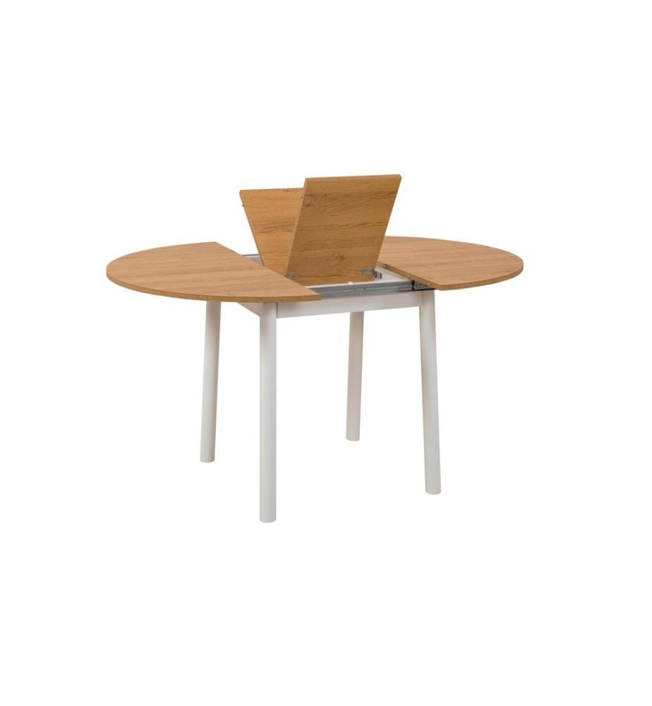 Table à rallonges, chêne, blanc, panneau de particules mélaminé