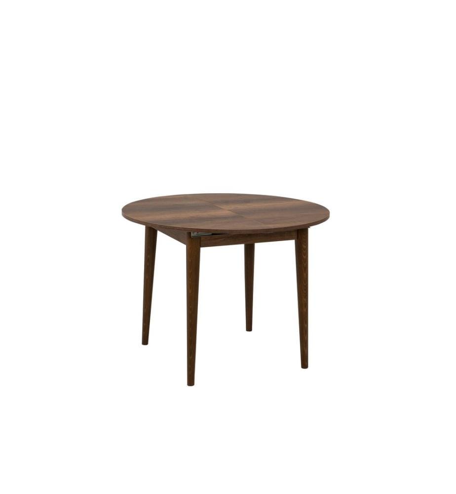 Table de salle à manger à rallonges, noyer, panneau de particules mélaminé