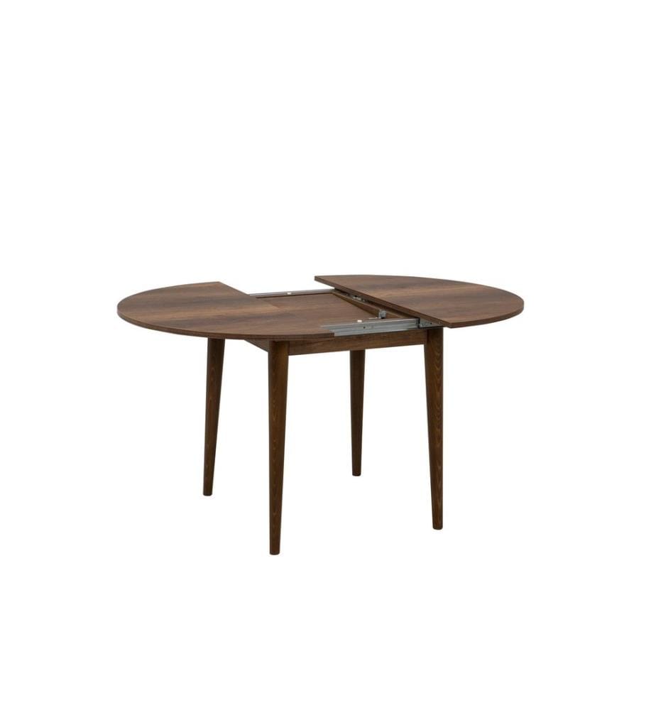 Table de salle à manger à rallonges, noyer, panneau de particules mélaminé