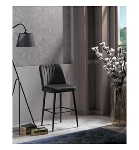 Ensemble de tabourets de bar, 4 pièces, anthracite, noir, panneau de particules mélaminé, tissu : Polyester