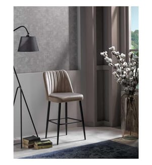 Barhocker-Set , 4 Stück, Cappuccino, Schwarz, Melaminbeschichtete Spanplatte, Stoff: Polyester