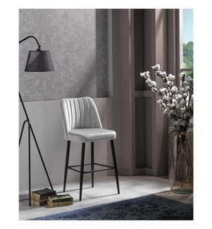 Barhocker-Set , 4 Stück, Creme, Schwarz, Melaminbeschichtete Spanplatte, Stoff: Polyester