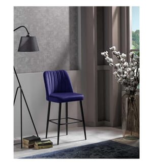 Barhocker Set , 4 Stück, Sax Blau, Schwarz, Melaminbeschichtete Spanplatte, Stoff: Polyester