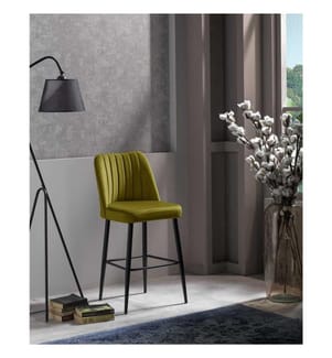 Barhocker-Set , 4 Stück, Gelb, Schwarz, Melaminbeschichtete Spanplatte, Stoff: Polyester
