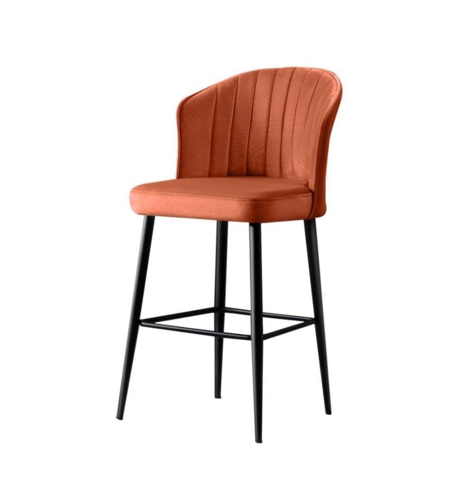 Barhocker Set , 4 Stück, Fliese Rot, Schwarz, Melaminbeschichtete Spanplatte, Stoff: Polyester