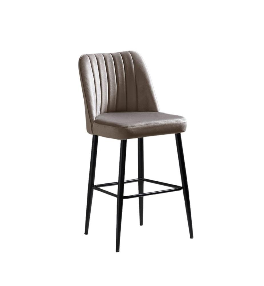 Barhocker-Set , 2 Stück, Cappuccino, Schwarz, Melaminbeschichtete Spanplatte, Stoff: Polyester