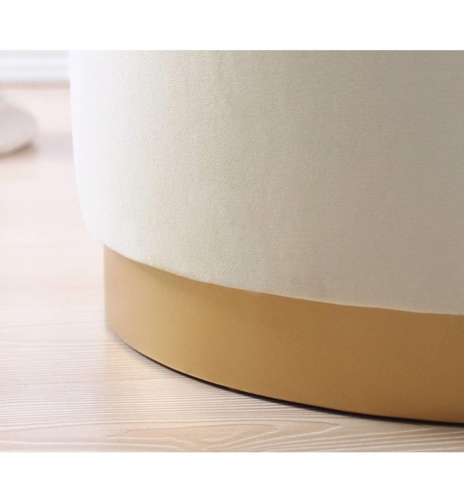 Pouffe, Creme, Samt