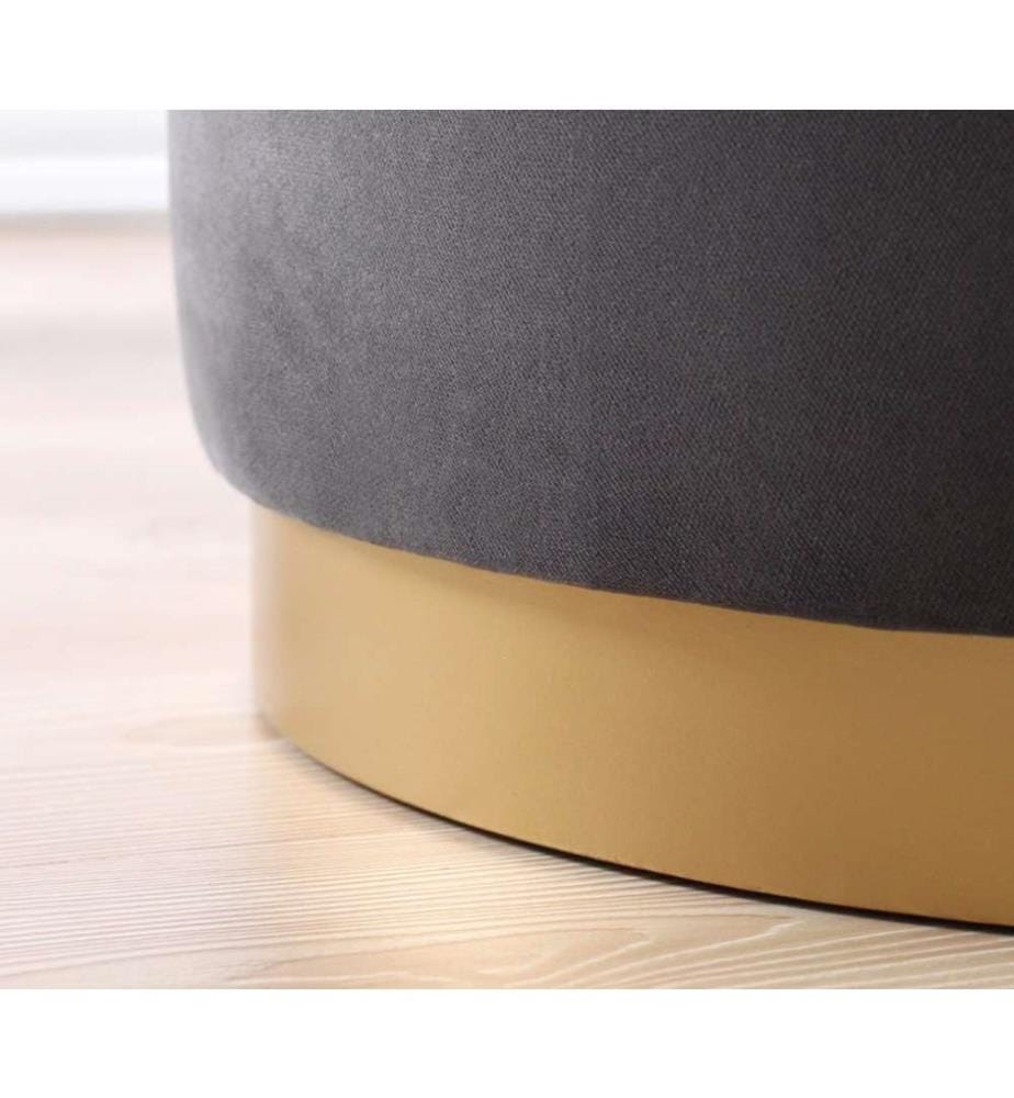 Pouffe, Dunkelgrau, Samt